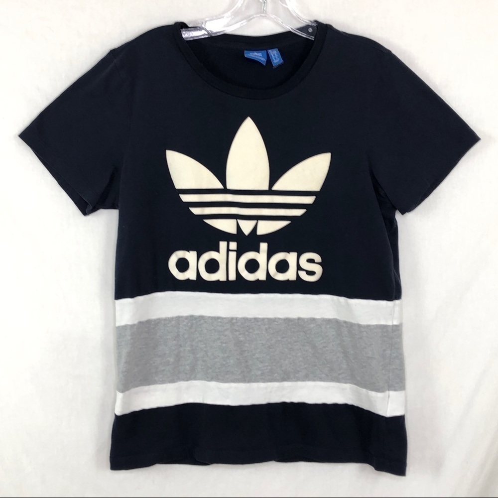 adidas navy blue tee w/ velvet logo